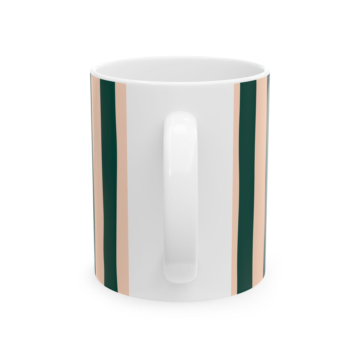 Joy to the World Ceramic Mug — Striped Holiday Coffee Cup (11oz & 15oz)