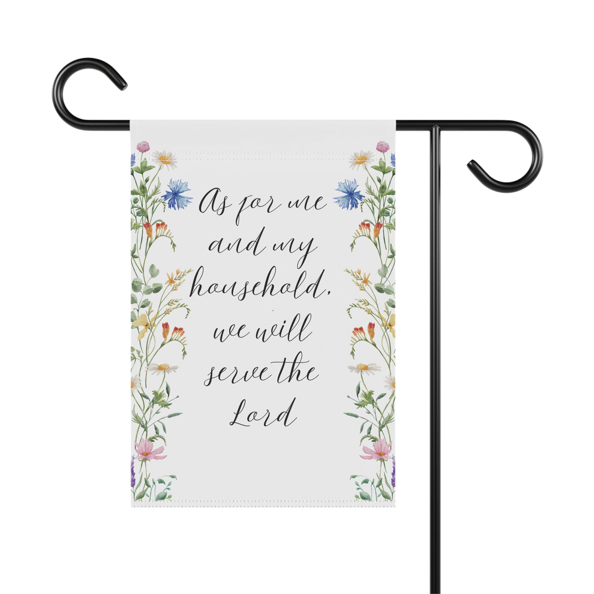 Garden Prayer House Banner — “As for me and my household, we will serve the Lord” Decorative Garden Flag