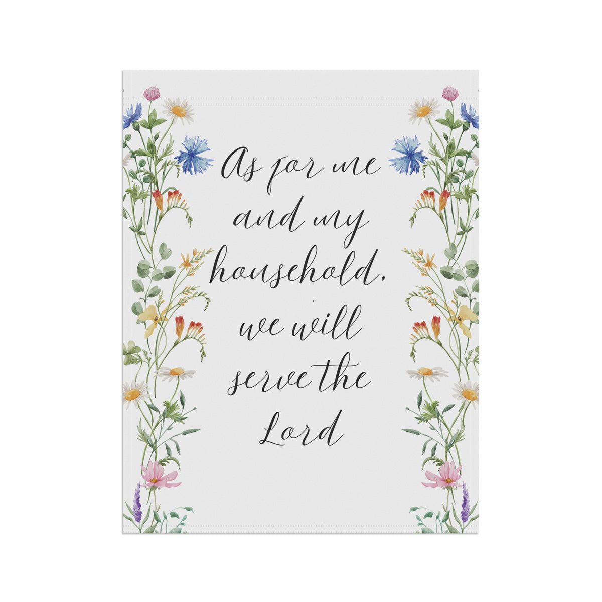 Garden Prayer House Banner — “As for me and my household, we will serve the Lord” Decorative Garden Flag