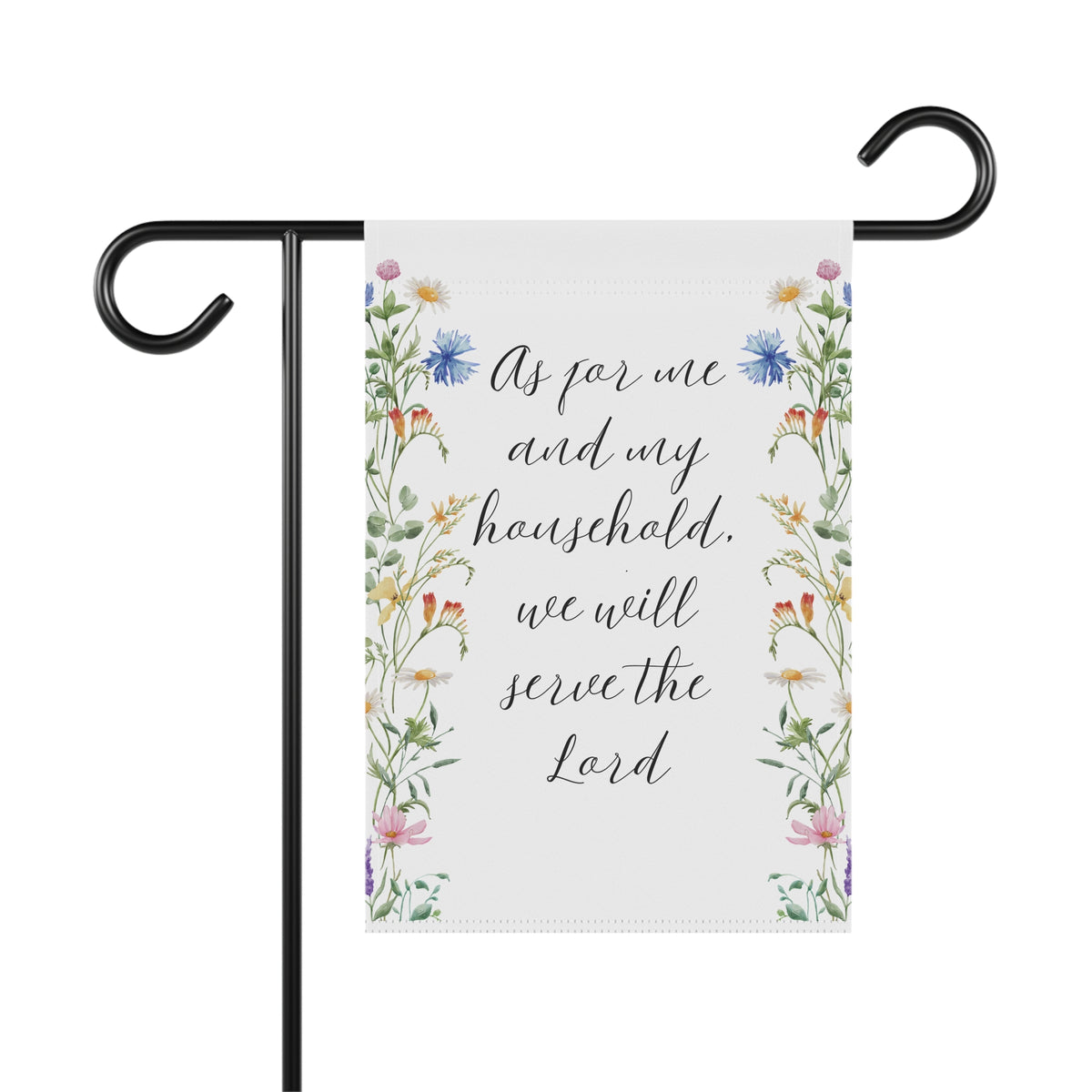 Garden Prayer House Banner — “As for me and my household, we will serve the Lord” Decorative Garden Flag
