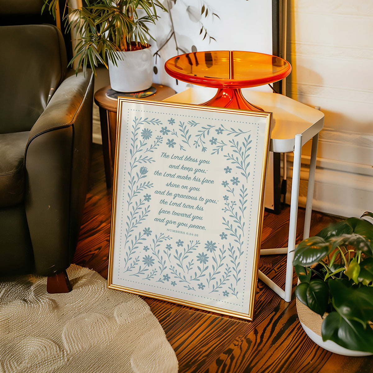 The Lord Bless You Floral Scripture Print