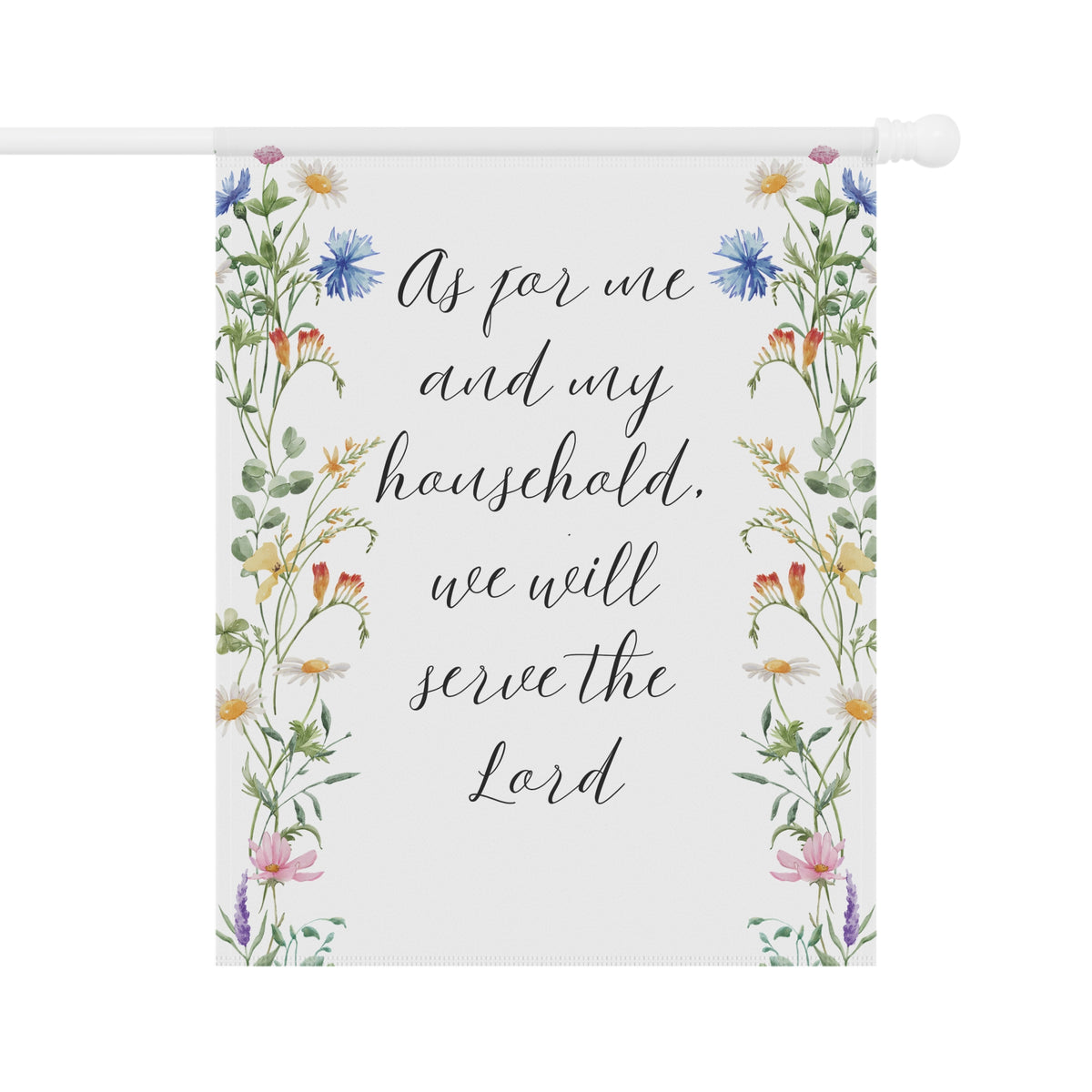 Garden Prayer House Banner — “As for me and my household, we will serve the Lord” Decorative Garden Flag