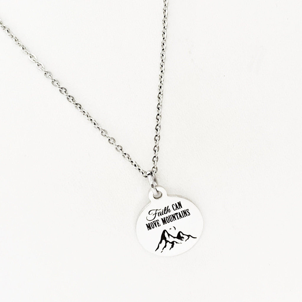 Faith Gift, Faith Can Move Mountains Necklace, Matthew 17 20 Gift, Scripture Gifts, Mountain Moving Faith, Christian Gifts, Faith Jewelry