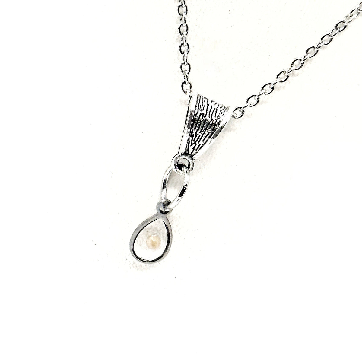 Mustard Seed Silvertone Teardrop Charm Necklace, Matthew 17 20 Bible Verse Necklace, Christian Jewelry, Scripture Gifts, Scripture Necklace